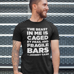 Johnny Cash Unisex Bella+Canvas Shirt - The Beast In Me Is Caged