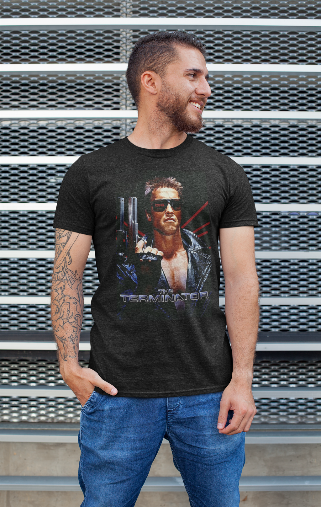 terminator style sci-fi t-shirt – arnold inspired 80s action nostalgia – cyberpunk movie fan shirt
